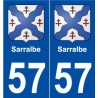 57 Sarralbe blason autocollant plaque stickers ville