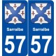57 Sarralbe blason autocollant plaque stickers ville