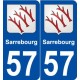 57 Sarrebourg blason autocollant plaque stickers ville