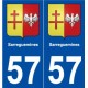 57 Sarreguemines blason autocollant plaque stickers ville