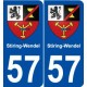 57 Stiring-Wendel blason autocollant plaque stickers ville