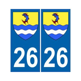26 Drôme autocollant plaque blason armoiries stickers département