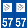 57 Terville logo autocollant plaque stickers ville