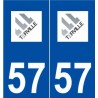 57 Terville logo autocollant plaque stickers ville