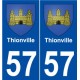 57 Thionville blason autocollant plaque stickers ville