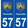 57 Thionville blason autocollant plaque stickers ville