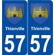 57 Thionville blason autocollant plaque stickers ville