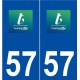 57 Thionville logo autocollant plaque stickers ville