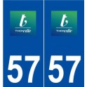 57 Thionville logotipo de la etiqueta engomada de la placa de pegatinas de la ciudad