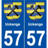 57 Uckange blason autocollant plaque stickers ville
