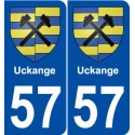 57 Uckange blason autocollant plaque stickers ville