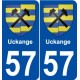 57 Uckange blason autocollant plaque stickers ville