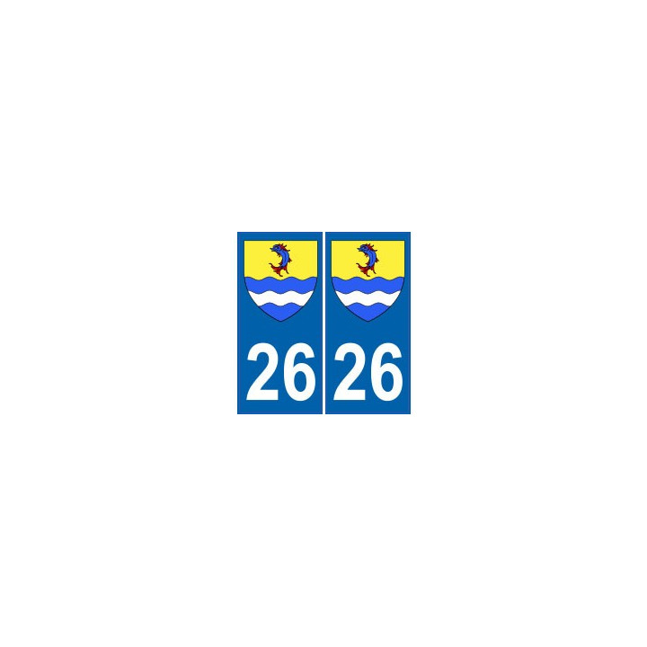 26 Drôme autocollant plaque blason armoiries stickers département