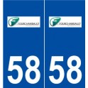 58 Fourchambault logo autocollant plaque stickers ville
