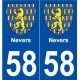 58 Nevers blason autocollant plaque stickers ville