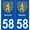 58 Nevers stemma adesivo piastra adesivi città