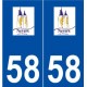 58 Nevers logo autocollant plaque stickers ville