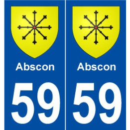 59 Abscon blason autocollant plaque stickers ville