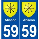 59 Abscon blason autocollant plaque stickers ville