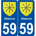 59 Abscon blason autocollant plaque stickers ville