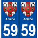 59 Aniche blason autocollant plaque stickers ville