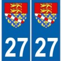 27 Eure adesivo piastra stemma coat of arms adesivi dipartimento