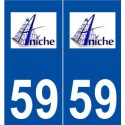 59 Aniche logo autocollant plaque stickers ville