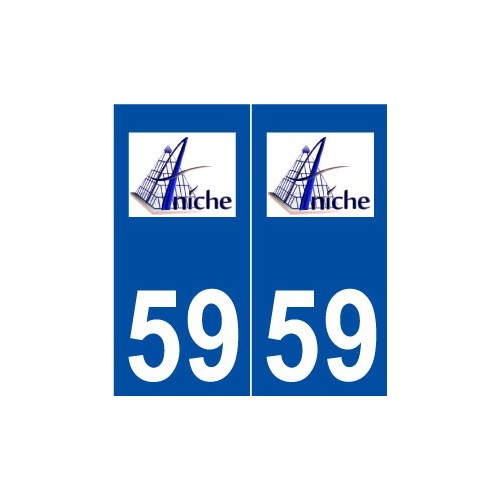 59 Aniche logo autocollant plaque stickers ville