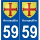 59 Annœullin blason autocollant plaque stickers ville