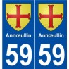 59 Annœullin blason autocollant plaque stickers ville