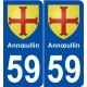 59 Annœullin blason autocollant plaque stickers ville