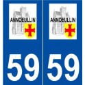 59 Annœullin logo autocollant plaque stickers ville