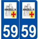 59 Annœullin logo autocollant plaque stickers ville