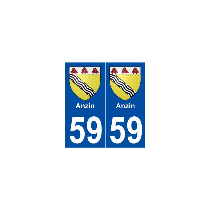59 Anzin blason autocollant plaque stickers ville
