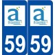 59 Armentières logo autocollant plaque stickers ville