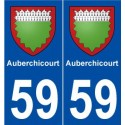59 Auberchicourt blason autocollant plaque stickers ville