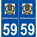 59 Auberchicourt logo autocollant plaque stickers ville