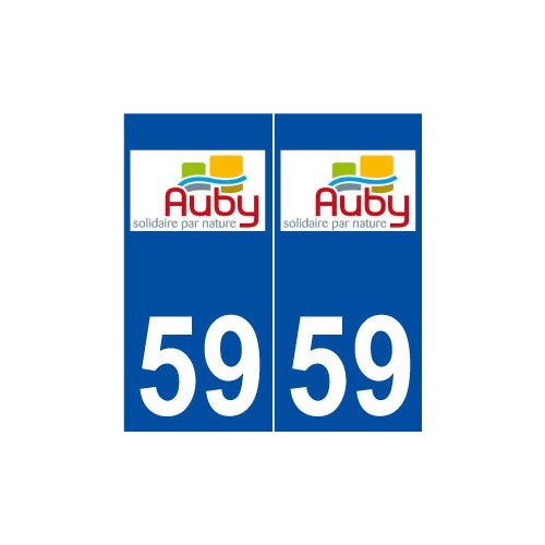 59 Auby logo autocollant plaque stickers ville