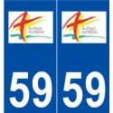 59 Aulnoye-Aymeries logo autocollant plaque stickers ville
