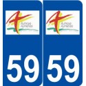 59 Aulnoye-Aymeries logo autocollant plaque stickers ville