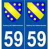 59 Aulnoy-lez-Valenciennes blason autocollant plaque stickers ville
