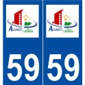 59 Aulnoy-lez-Valenciennes logo autocollant plaque stickers ville