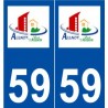 59 Aulnoy-lez-Valenciennes logo autocollant plaque stickers ville