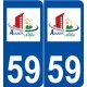 59 Aulnoy-lez-Valenciennes logo autocollant plaque stickers ville