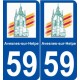 59 Avesnes-sur-Helpe logo autocollant plaque stickers ville