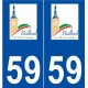 59 Bailleul logo autocollant plaque stickers ville