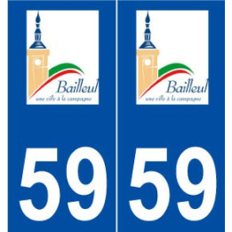 59 Bailleul logo autocollant plaque stickers ville