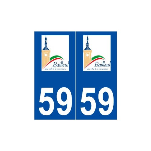 59 Bailleul logo autocollant plaque stickers ville