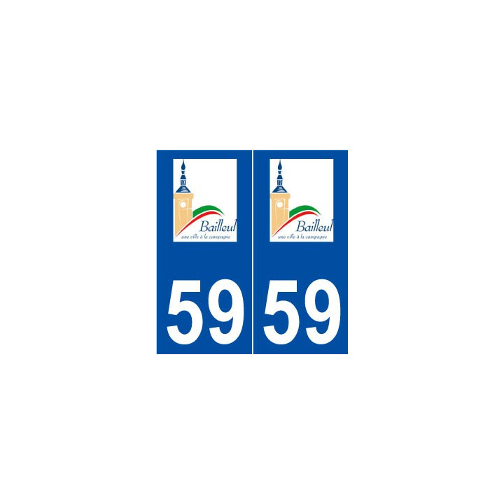 59 Bailleul logo autocollant plaque stickers ville