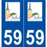 59 Bailleul logo autocollant plaque stickers ville